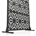 Airfind 72H x 48W Freestanding Fence Panel with Stand and Expansion Bolts, Metal Frame, 48 x 16 x 72 Footprint, Black