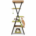 Airfind 73 Inch Multi-level Cat Tree for Indoor Cats with Elevated Perch and Large Condo, 44 lbs Capacity, Engineered Wood Frame, Green