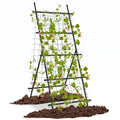 Airfind 74 Inch Tall Garden Trellis for Flower Vine Vegetable Fruit Pea, PE-Coated Metal PP Frame, 31.5 x 36.5 x 75 Footprint, Black
