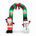 Airfind 8 Feet Christmas Inflatable Archway with Santa Claus and Snowman, Polyester fabric Frame, 6.7ft x 2.7ft x 8ft Footprint