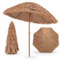 Airfind 8 Feet Patio Thatched Tiki Umbrella Hawaiian Hula Beach Umbrella, Thatch steel Frame, 8 ft x 7.3 ft Footprint, Natural