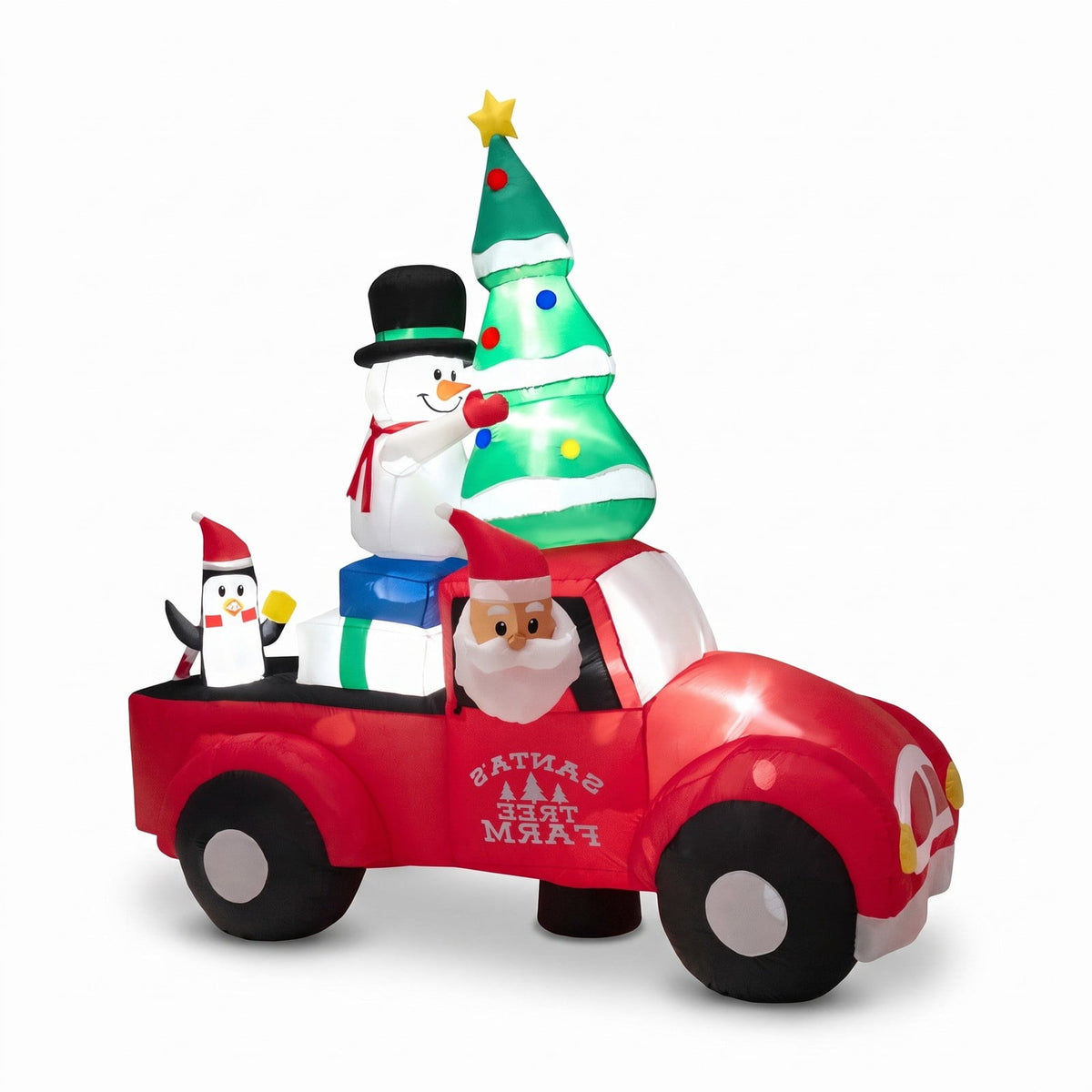 Airfind 8 Feet Wide Inflatable Santa Claus Driving a Car with LED and Air Blower, Polyester Fabric Plastic, 3.1 Inch X 1.6 Inch X 3.1 Inch, Unspecified