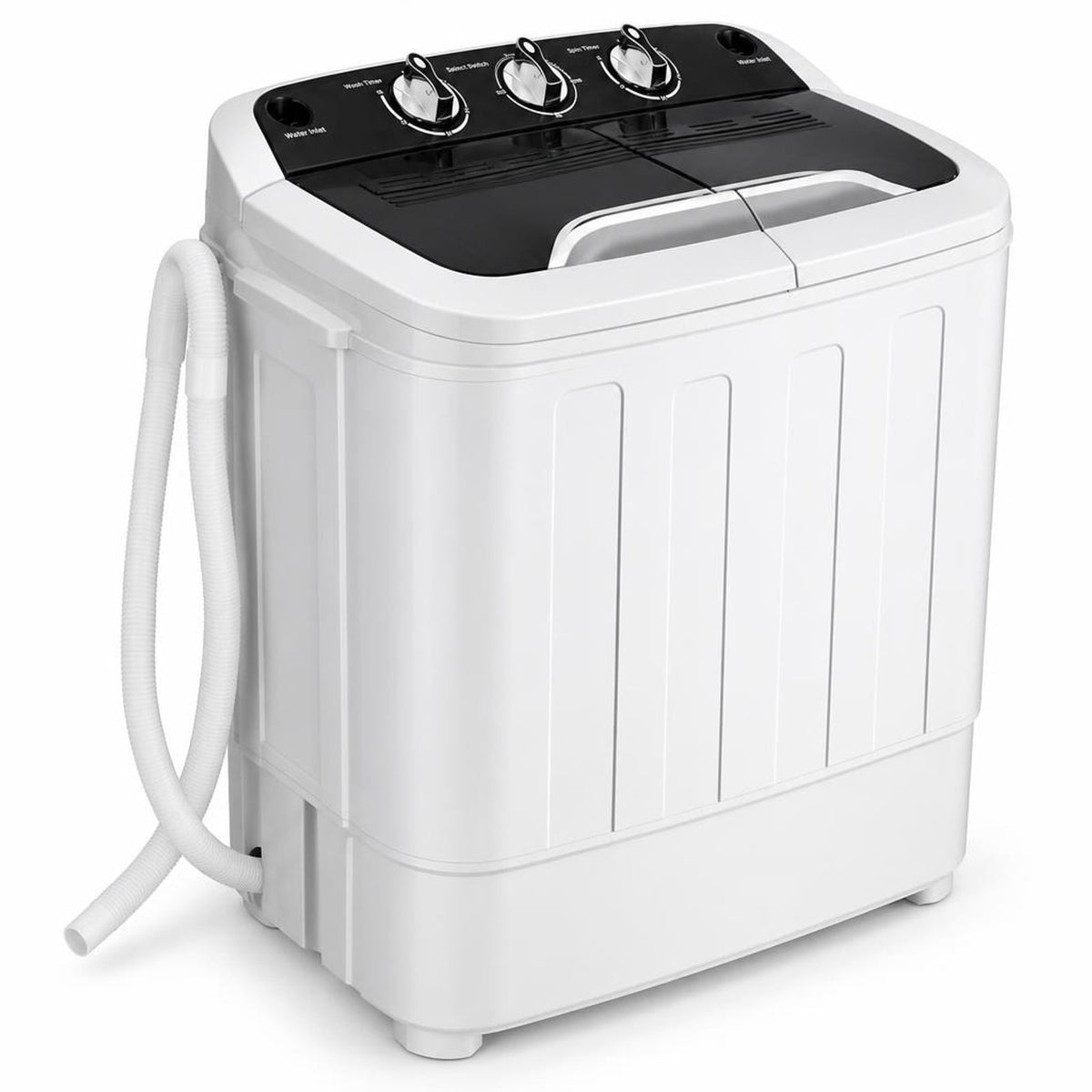Airfind 8 Lbs Compact Mini Twin Tub Washing Spiner Machine for Home and Apartment, 23 x 14 x 27 Footprint, Gray