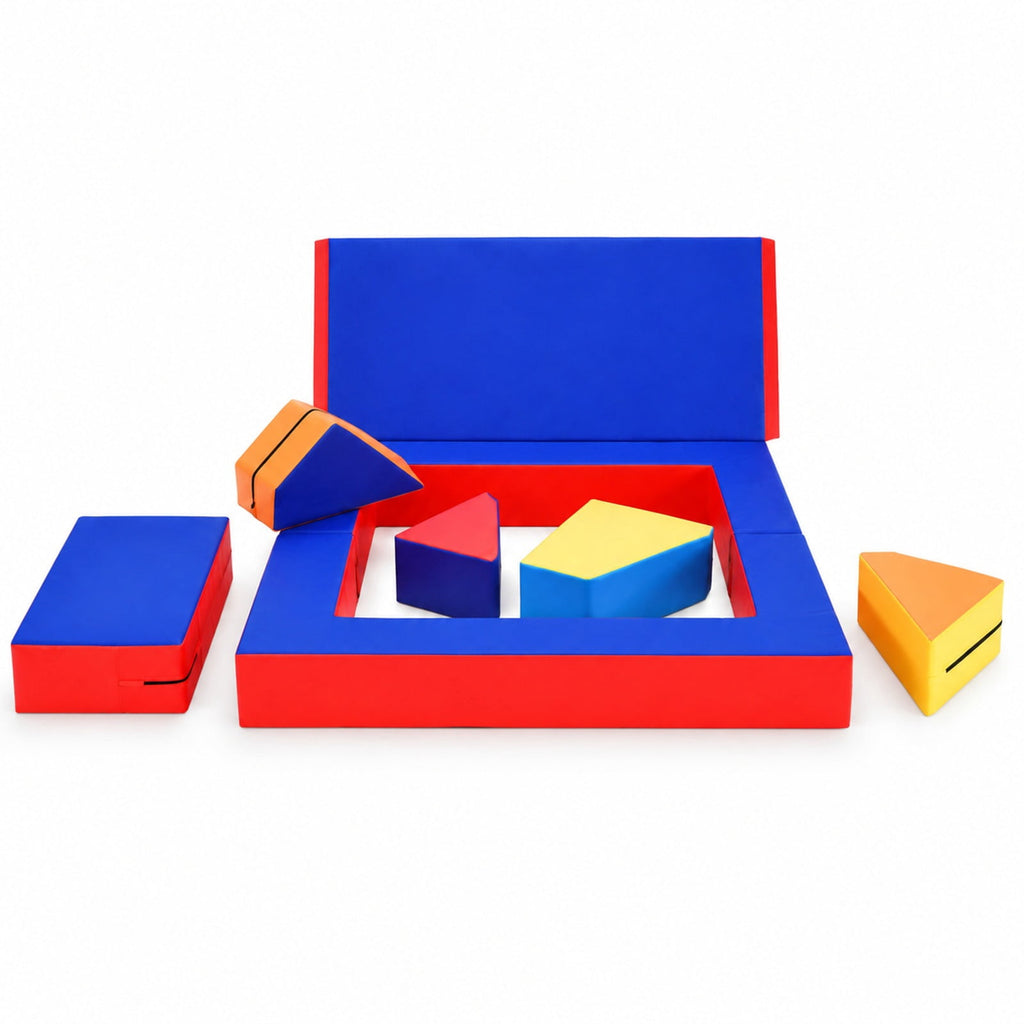 Airfind 8 Pieces 4-in-1 Crawl Climb Foam Shapes Youth Youth Playset, PU Epe, 59 Inch X 39.5 Inch X 6 Inch, Multicolor for Home, Patio and Everyday, Multicolor