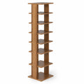 Airfind 8-Tiers Vertical Wooden Space Saving Shoe Rack for Front Door, Mdf, and High Quality for Convenient Everyday Use, Natural