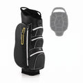 Airfind 9.5 Inch Lightweight Golf Cart Bag with 15 Way Top Dividers, 7 Zipper Pockets, Cooler Bag, Rain Hood, Shoulder Strap for Men Women, Black