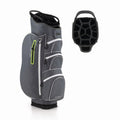 Airfind 9.5 Inch Lightweight Golf Cart Bag with 15 Way Top Dividers and 7 Zippered Pockets and Cooler Bag and Rain Hood, Green