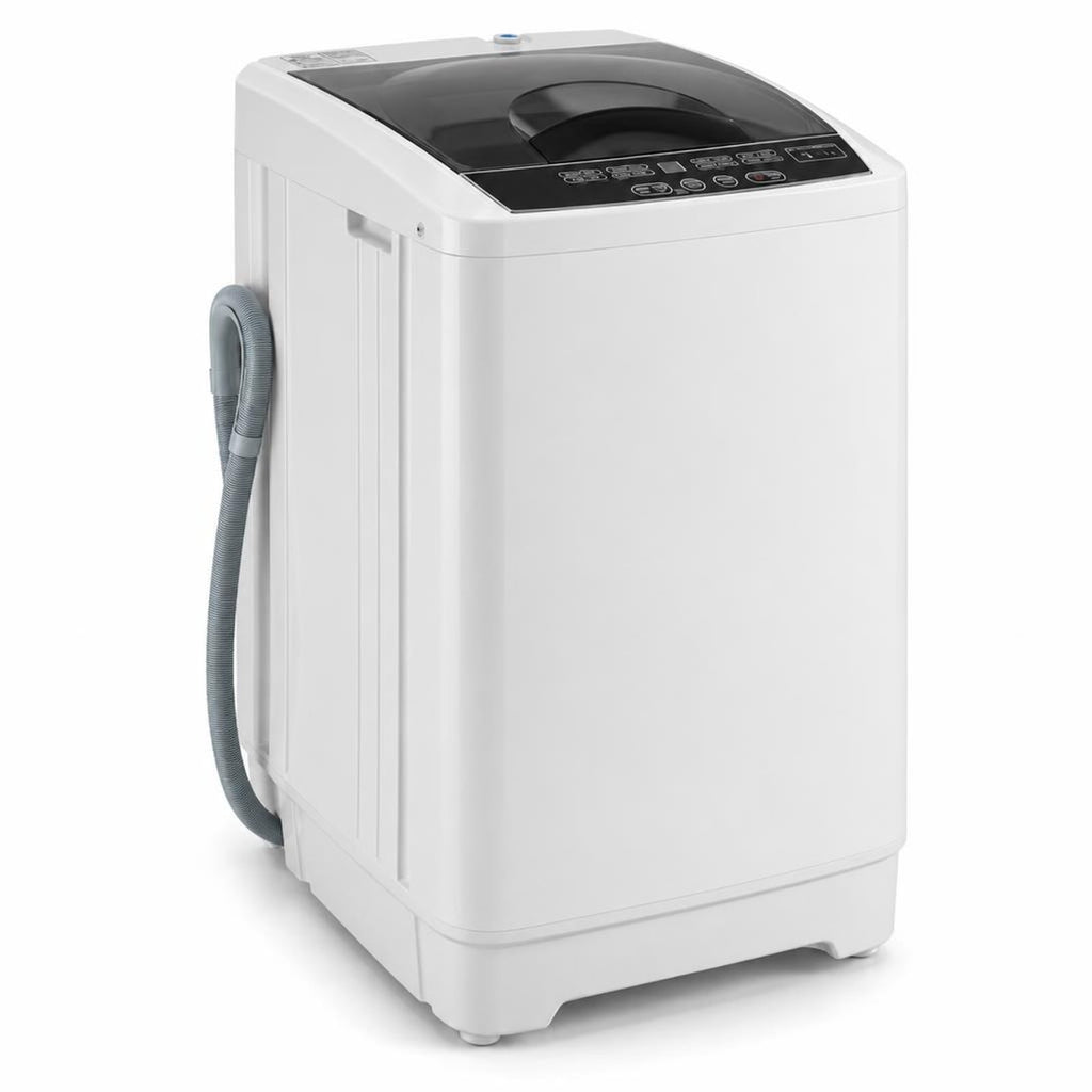 Airfind 9.93 lbs Full Automatic Washing Machine with 8 Preset Programs, Stainless Steel PP Frame, Gray