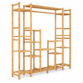Airfind 9, Bamboo Frame, 66 X 12 X 65.5 (L x W x H) Load capacity of each shelf: 22 lbs Load capacity of hanging rack: 11-22 lbs Footprint