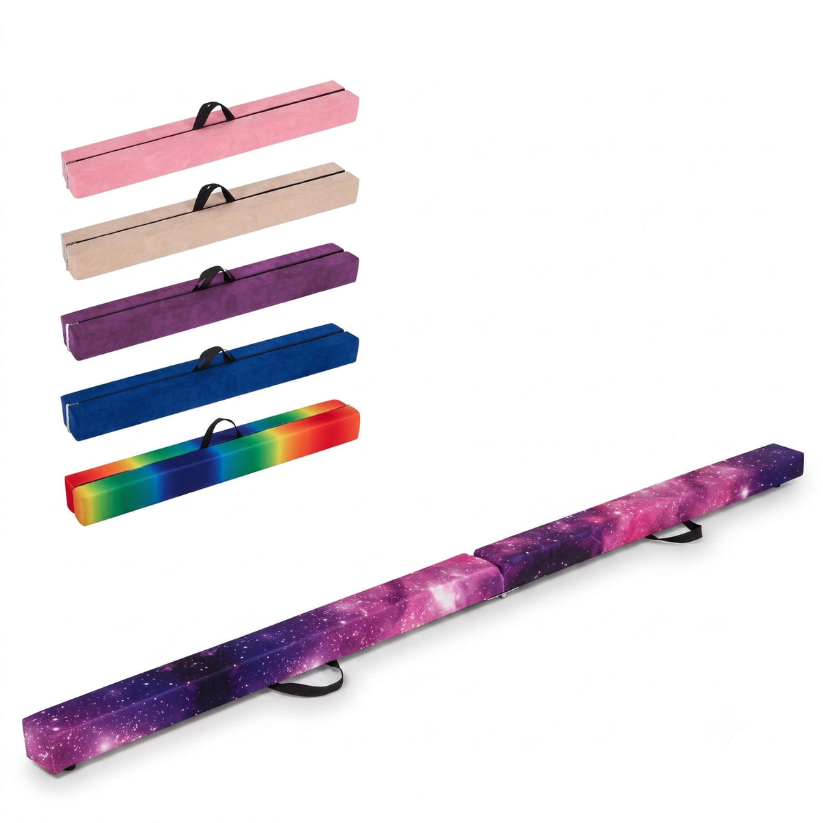 Airfind 9 FT Folding Gymnastics Balance Beam with Anti-slip Base and Pine Wood Frame for Kids Home Practice and Training, Galaxy