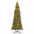 Airfind 9 FT Pre-Lit Artificial Christmas Tree with 1298 Snowy Branch Tips, PVC Metal Tree Height 270 cm Tree Width 88 cm Frame, Blue+Green