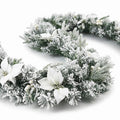 Airfind 9 Feet Pre-Lit Artificial Christmas Garland with 50 LED Lights, New PVC new PE Frame, 9 ft Footprint, White