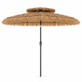 Airfind 9 Feet Thatched Tiki Umbrella with 8 Ribs, PE iron polyester fabric Frame, 9 x 9 x 8.3 (L x W x H) Tilt angle range: 0-30° Footprint
