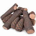 Airfind Fireplace, 9 PCS Ceramic, Logs Set Realistic Artificial Gas Fireplace Logs, Ceramic Frame, Original wood figure, Natural