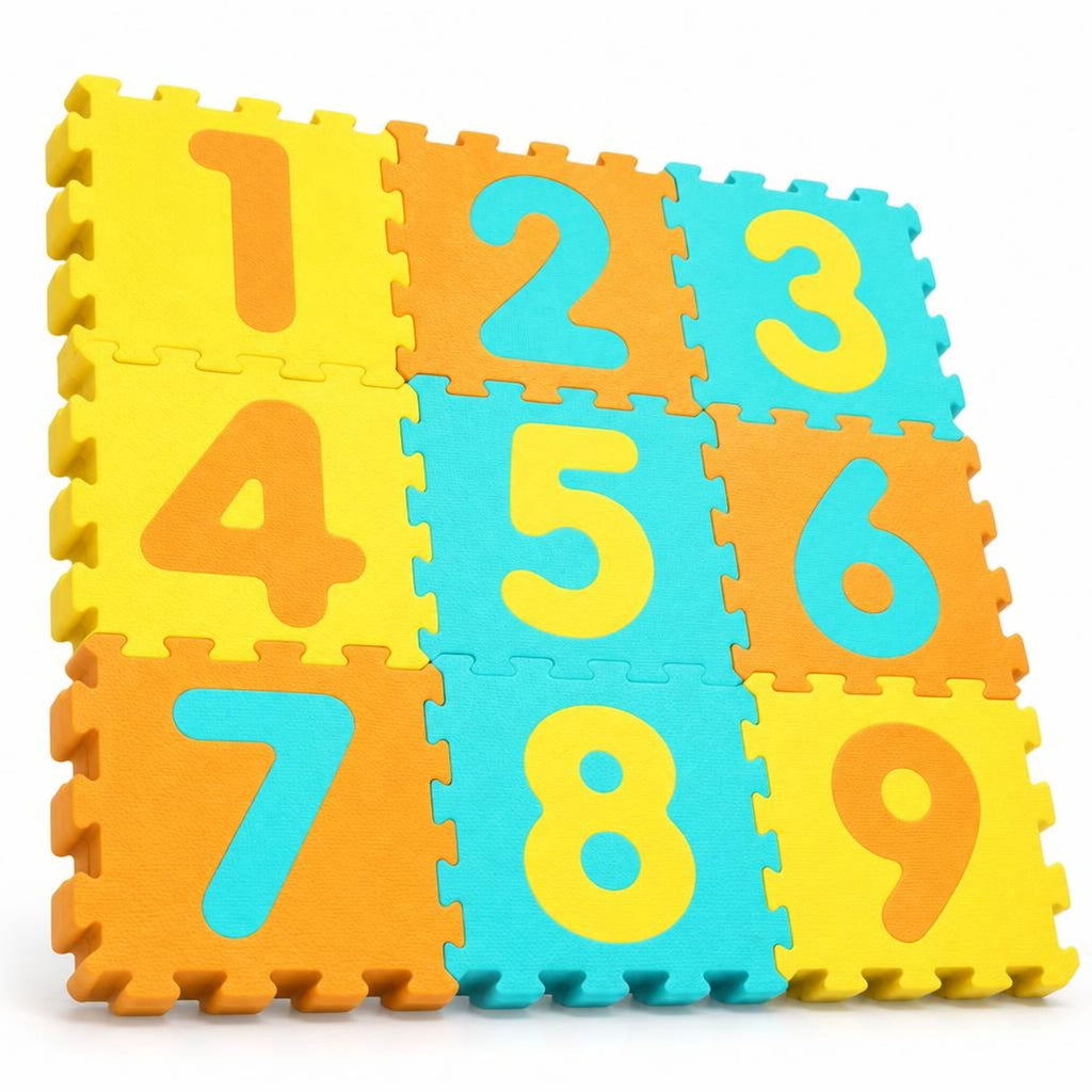 Airfind 9 Pieces Interlocking Foam Puzzle Floor Mat with 3 Marker Discs, EVA Foam Single Piece Frame, for 10 Months+, 71.5 Inch x 24.5 Inch Footprint