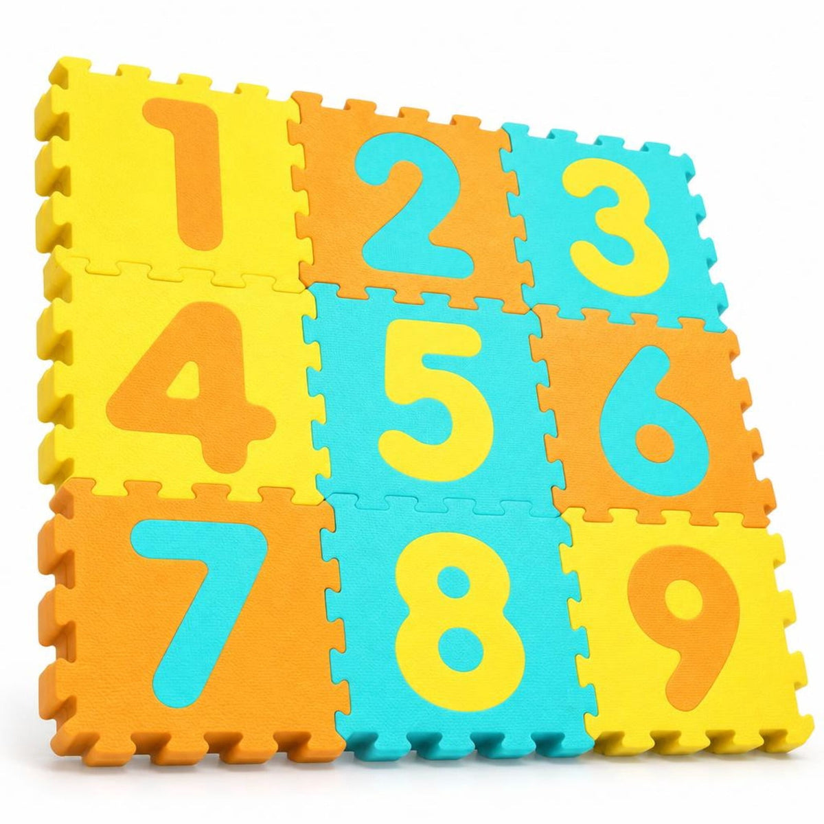 Airfind 9 Pieces Interlocking Foam Puzzle Floor Mat with 3 Marker Discs, EVA Foam Single Piece Frame, for 10 Months+, 71.5 Inch x 24.5 Inch Footprint