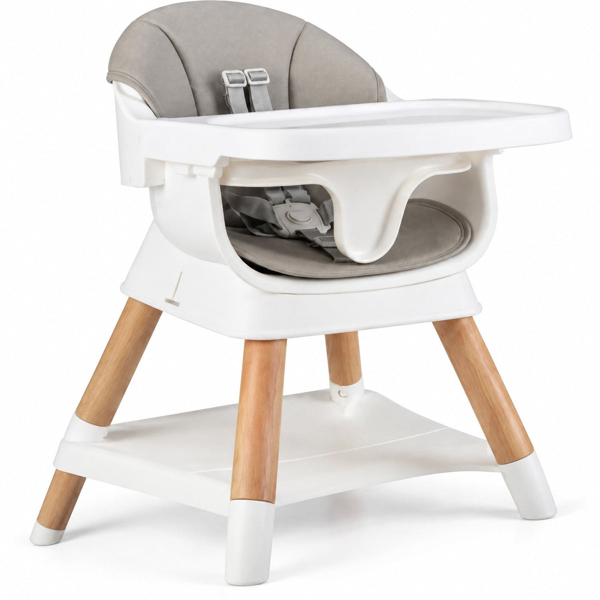 Airfind 9-in-1 Convertible High Chair with Solid Wood Legs for Babies and Toddlers, 33 lbs Capacity, PP Frame, for 6 months to 3 years old, White