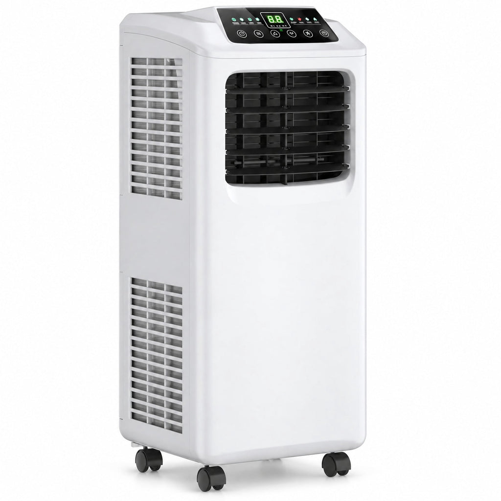 Airfind 9000 BTU Portable Air Conditioner with Built, 12 Inch x 13 Inch x 30 Inch (W x D x H) Product weight: 54.5 lbs Footprint, Black + white Cooling