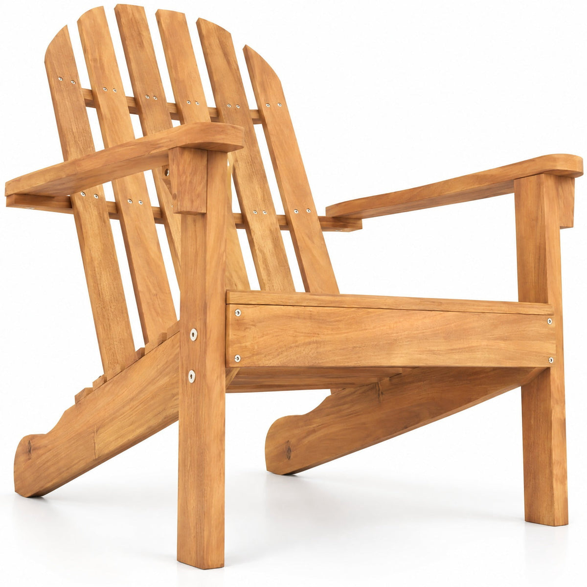 Airfind Acacia Wood Outdoor Adirondack Chair with Ergonomic Design, Acacia wood Frame, Natural, Overall dimension 27 x 35 x 40.5 (L x