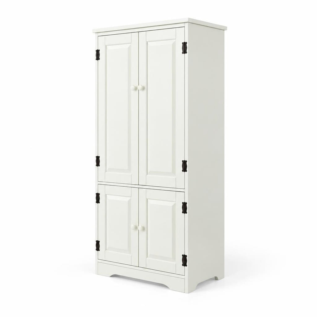Airfind Accent Storage Cabinet Adjustable Shelves, MDF Frame, 24in x 13in x 49in (L x W x H) Other Footprint, White