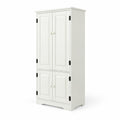 Airfind Accent Storage Cabinet Adjustable Shelves, MDF Frame, 24in x 13in x 49in (L x W x H) Other Footprint, White