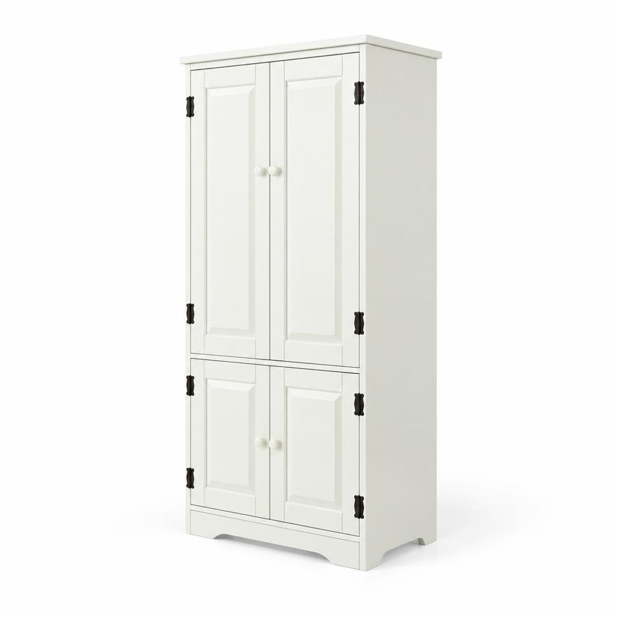 Airfind Accent Storage Cabinet Adjustable Shelves, MDF Frame, 24in x 13in x 49in (L x W x H) Other Footprint, White