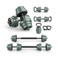 Airfind Adjustable Dumbbell Set with Connector Barbell and Kettlebell Conversion and Foam Grip Handles for Home Gym Full Body Workouts, Black