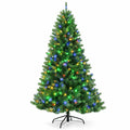 Airfind Artificial Hinged Christmas Tree with Remote-controlled Color-changing LED Lights-6ft, New PVC metal 6 Ft: Frame, 6ft x 3.1ft Footprint, Green