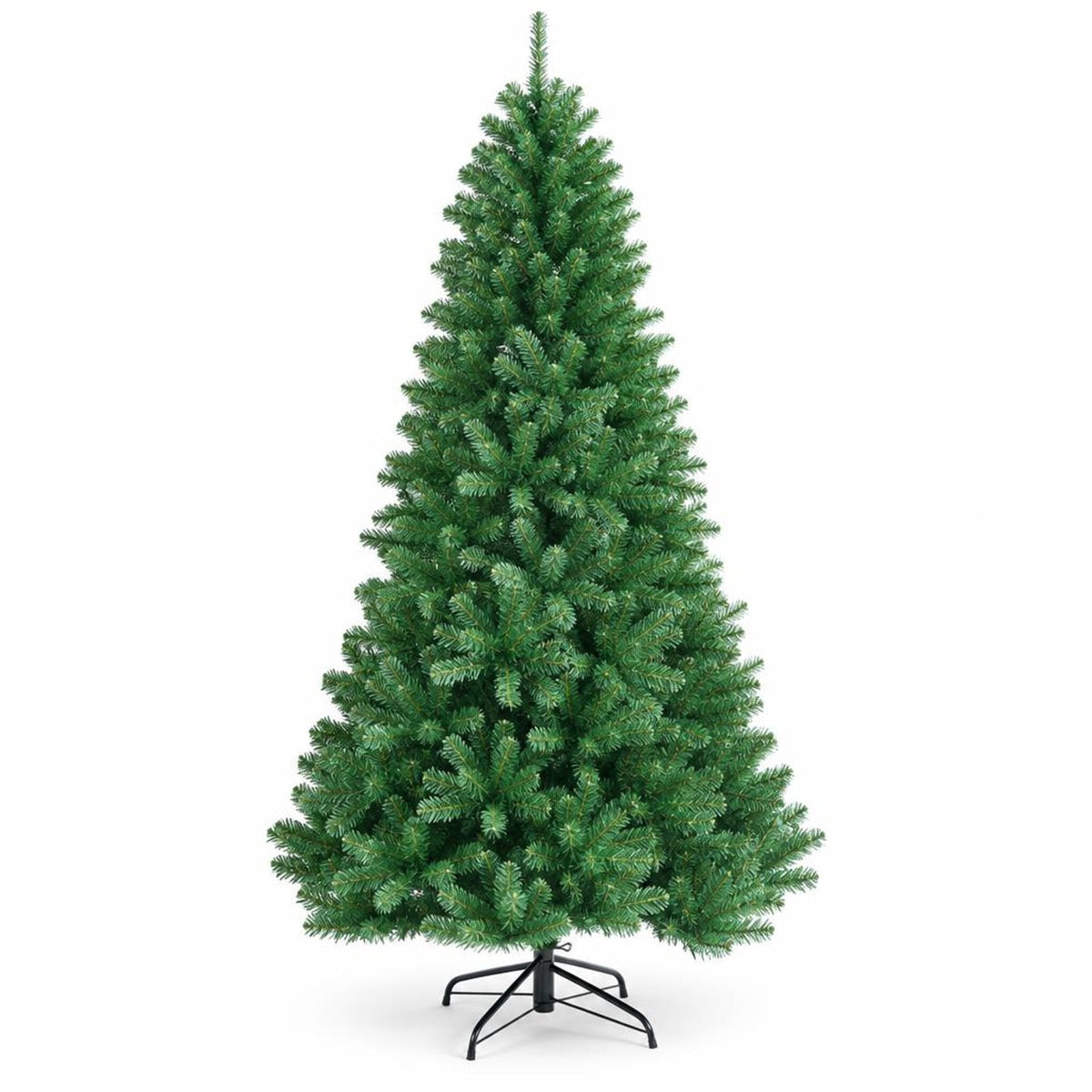 Airfind Artificial Hinged Christmas Tree with Remote-controlled Color-changing LED Lights-7ft, New PVC metal 6 Ft: Frame, 6ft x 3.1ft Footprint, Green