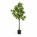 Airfind Artificial Lemon Tree 2.6/4/5.2 Feet Tall Fake Lemon Plant wuth Lemon Fruits-5.2 ft, PEVA PE PP Cement Foam Height: 32/48/63 Pot Frame