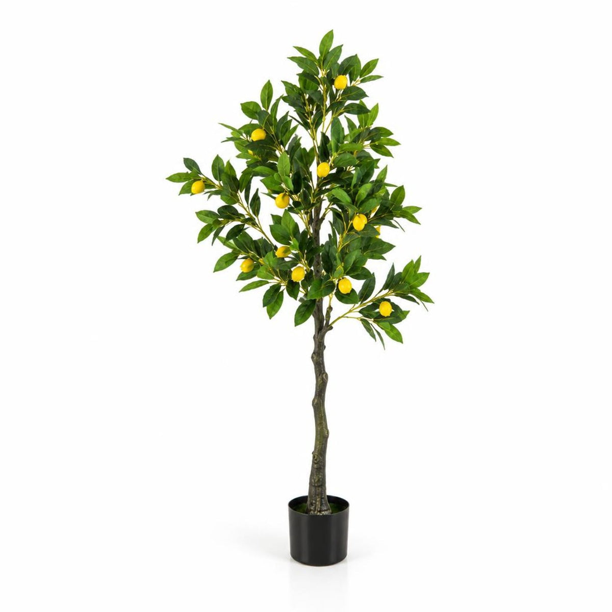 Airfind Artificial Lemon Tree 2.6/4/5.2 Feet Tall Fake Lemon Plant wuth Lemon Fruits-5.2 ft, PEVA PE PP Cement Foam Height: 32/48/63 Pot Frame