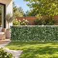 Airfind Artificial Lily Leaf Privacy Fence for Garden Yard Balcony Deck, Polyester Fabric Each Frame, 120 x 40 Rolling Footprint, Dark Green