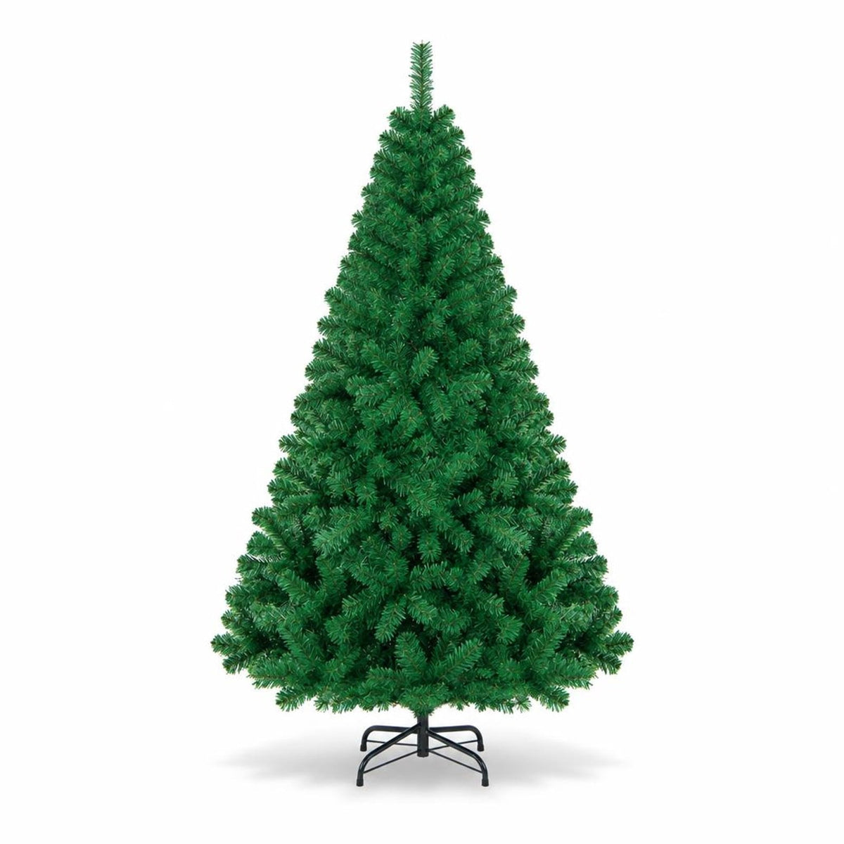 Airfind Artificial PVC Christmas Tree with Solid Metal Stand-6 ft, PVC Blade width: 2.4 Inch Frame, Green The material of stand: Metal