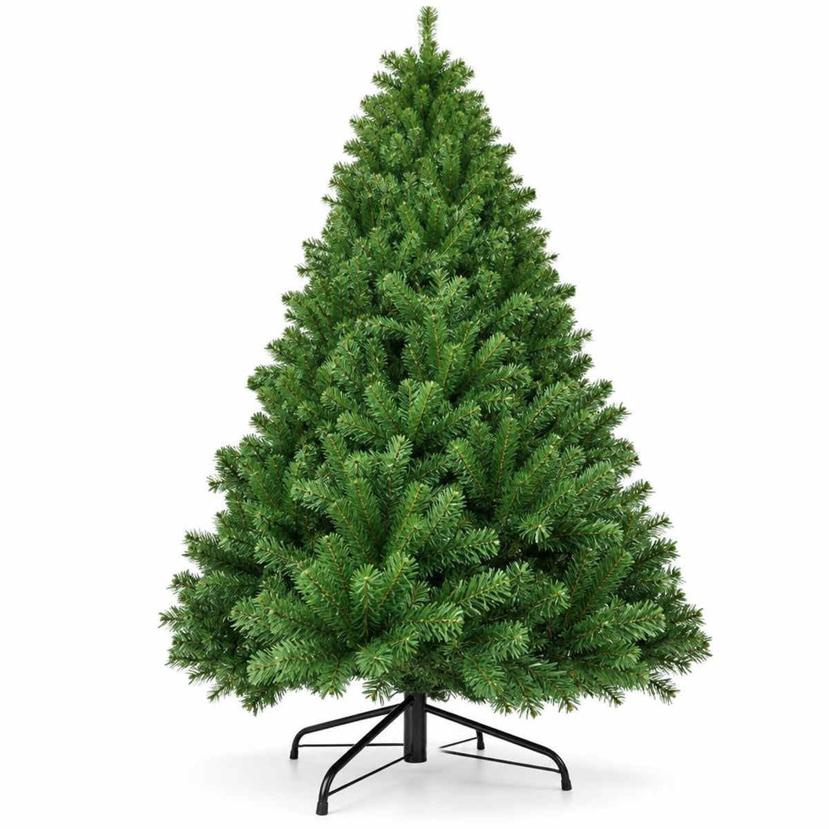 Airfind Artificial Premium Hinged Christmas Tree-7 ft, PVC Frame, 0.9in x 1.6in x 2in Footprint, Green Adapter: UL-certified