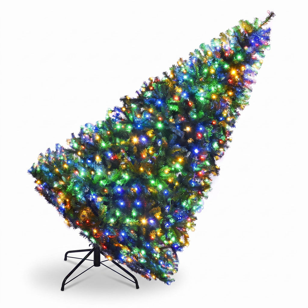 Airfind Artificial Premium Hinged Christmas Tree-8 Feet, PVC Frame, 0.9in x 1.6in x 2in Footprint, Green Adapter: UL-certified