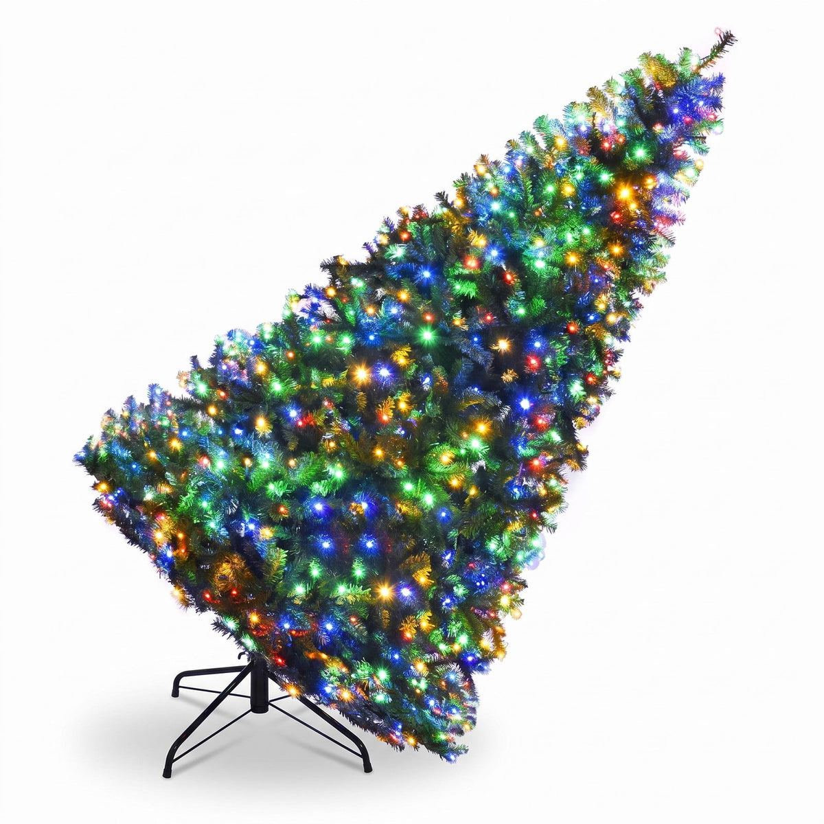 Airfind Artificial Premium Hinged Christmas Tree-8 Feet, PVC Frame, 0.9in x 1.6in x 2in Footprint, Green Adapter: UL-certified