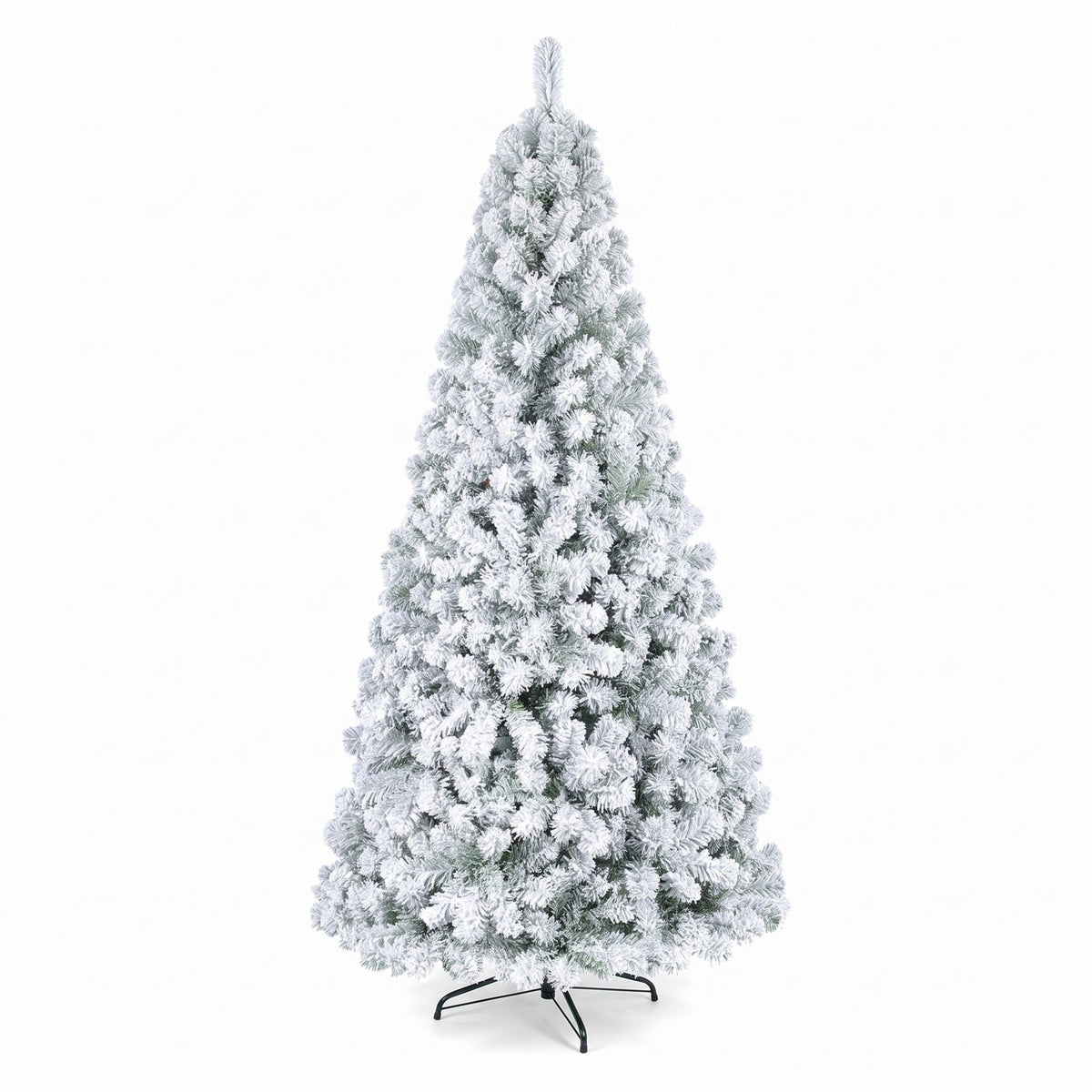 Airfind Artificial Snow-Flocked Christmas Tree with Branch Tips-6 ft, PVC Metal Frame, 3 x 6 ft Tree Height 6 ft Tree Width 3 ft Footprint, Green