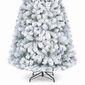 Airfind Artificial Snow-Flocked Christmas Tree with Branch Tips, PVC Metal Frame, 3 x 6 ft Tree Height 6 ft Tree Width 3 ft Footprint, Green