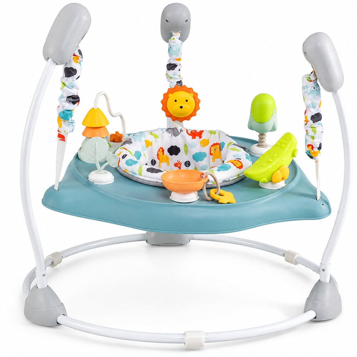 Airfind Child Jump and Play Activity Center with Rotatable Seat and Interactive Toys, 26.5 Lbs Capacity, Pp, for 7-15 Months Old, Blue