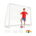 Airfind Backyard Soccer Goal with Ground Anchors Practice Cones, White