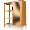 Airfind Bamboo Bathroom Storage Cabinet with Single Door, 30 lbs Capacity, Bamboo MDF Frame, 26in x 13in x 34.5in Footprint, Natural