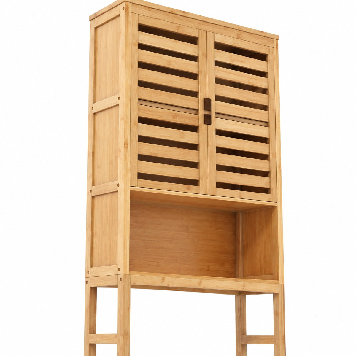 Airfind Bamboo Over The Toilet Storage Cabinet Bathroom with Adjustable Shelf, Bamboo MDF Frame, Natural