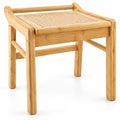 Airfind Bamboo Vanity Stool with Rattan Top and Reinforcement Bar, 265 lbsBox Qty1(May vary by batch) Capacity, Natural