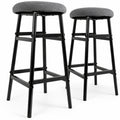 Airfind Bar Stools Set of 2 with Sturdy Metal Frame and Footrest, 330 lbs Capacity, Metal Linen Fabric Sponge Frame, Gray