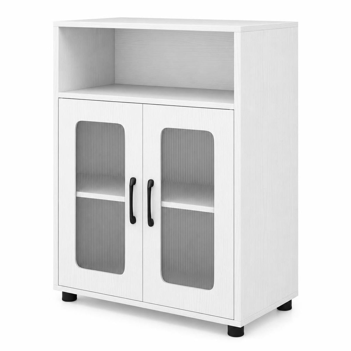 Airfind Bathroom Cabinet Freestanding Cabinet featuring 2 Doors and 3-Level Adjustable Shelf, 155 lbs Capacity, Engineered Wood Frame, White
