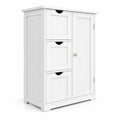 Airfind Bathroom Floor Cabinet Side Storage Cabinet with 3 Drawers and 1 Cupboard, MDF Frame, 24 x 12 x 32 Footprint, White