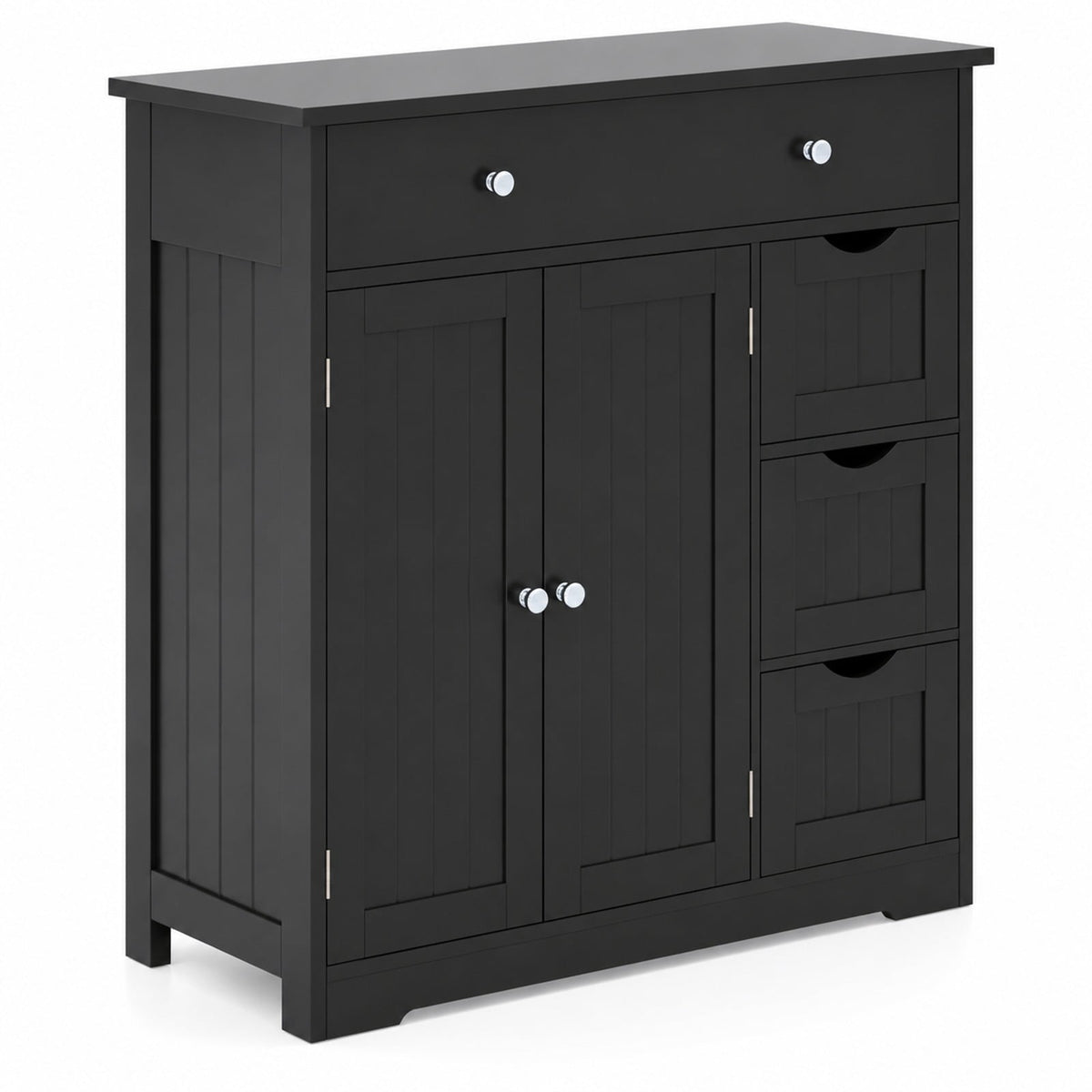 Airfind Bathroom Floor Cabinet with 4 Drawers with 2 Doors and Adjustable Shelf, 320 lbs Capacity, Engineered Wood Frame, Black