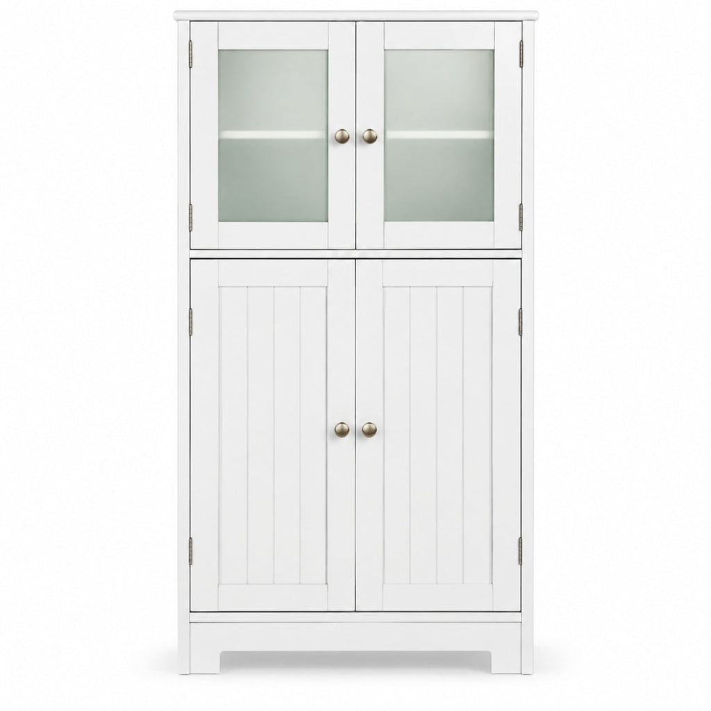 Airfind Bathroom Floor Storage Locker Kitchen Cabinet with Doors and Adjustable Shelf, MDF Frame, 23 x 12 x 43 inch Footprint, White