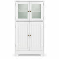 Airfind Bathroom Floor Storage Locker Kitchen Cabinet with Doors and Adjustable Shelf, MDF Frame, 23 x 12 x 43 inch Footprint, White
