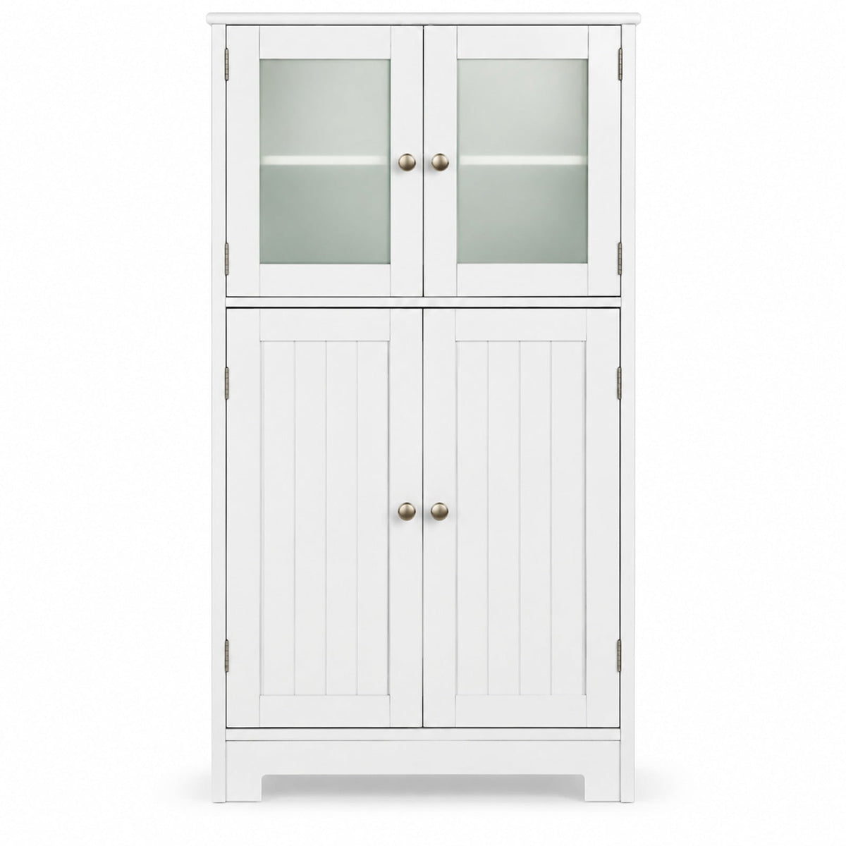 Airfind Bathroom Floor Storage Locker Kitchen Cabinet with Doors and Adjustable Shelf, MDF Frame, 23 x 12 x 43 inch Footprint, White